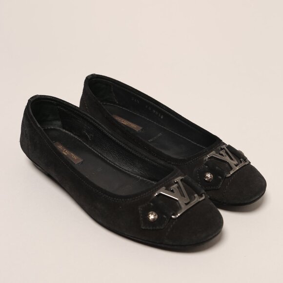 LOUIS VUITTON Suede Leather Ballet Flats - Picture 1 of 9